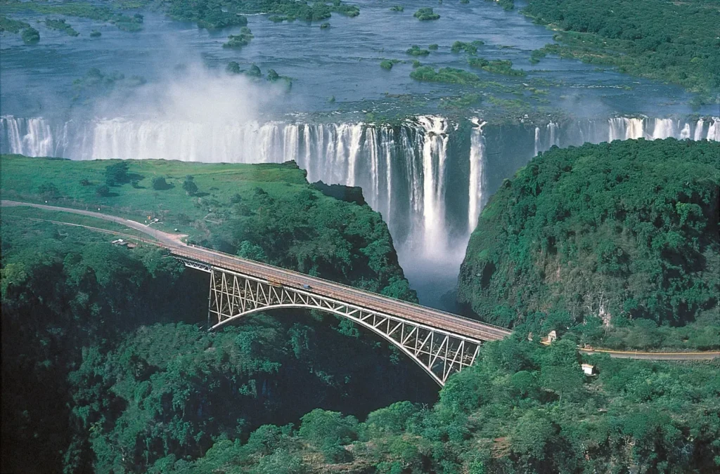 Victoria Falls bridge Zambezi River Zimbabwe Zambia
