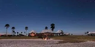 San Camp in Botswanas Makgadikgadi Salt Pans area.