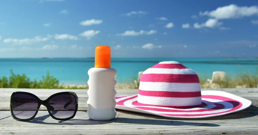 Sunscreen and a hat for safari